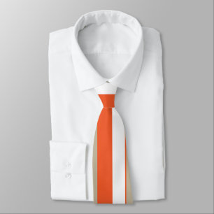 Corbata Rayas Grises Naranjas Blancas