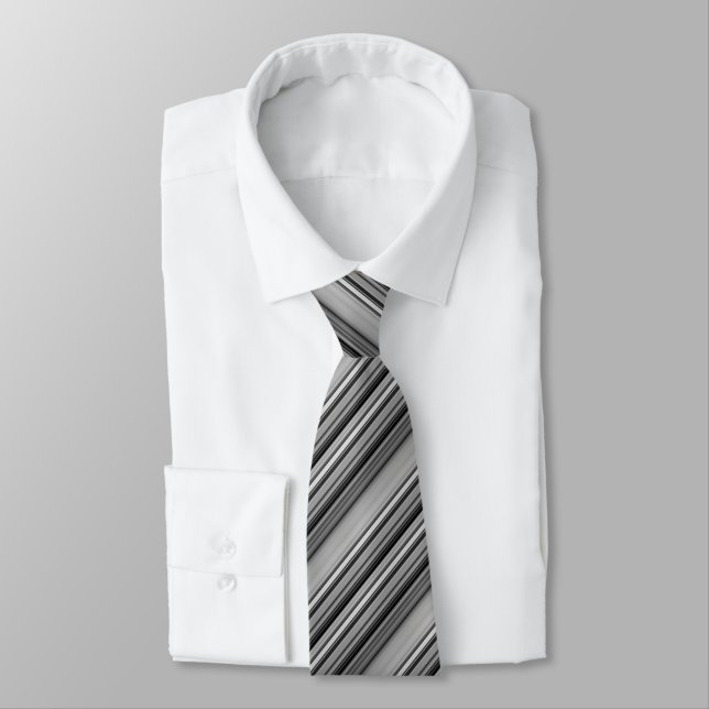 Corbata Rayas grises negras lindas  (Atado)