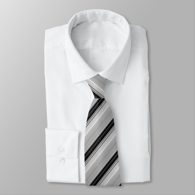 Corbata Rayas grises negras lindas (Atado)