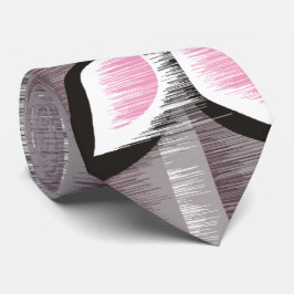 Corbata Rayas grises pétalos rosados pintura húmeda modern
