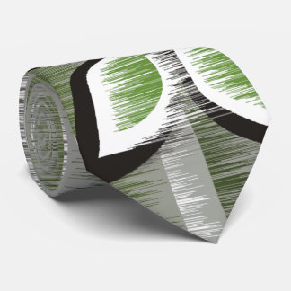 Corbata Rayas grises pétalos verdes pintura húmeda moderna