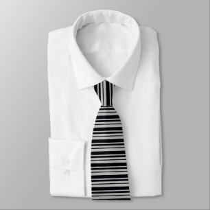 Corbata Rayas grises plateadas y negras