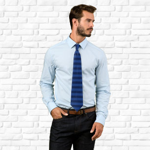 Corbata Rayas horizontales de azul marino y azul oscuro