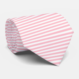 Corbata Rayas horizontales de tamaño medio rosado y blanco