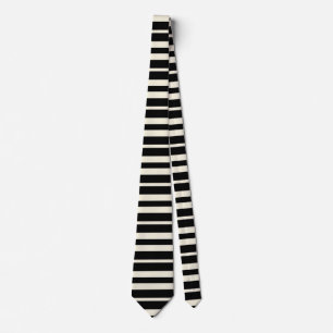 Corbata Rayas horizontales minimalistas en blanco y negro