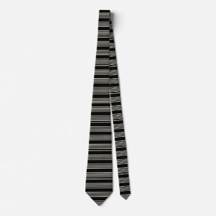 Corbata Rayas horizontales minimalistas negras y crema ele