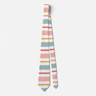 Corbata Rayas horizontales pastel lindas boho rosa azul am