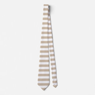 Corbata Rayas marrón claro y blanco