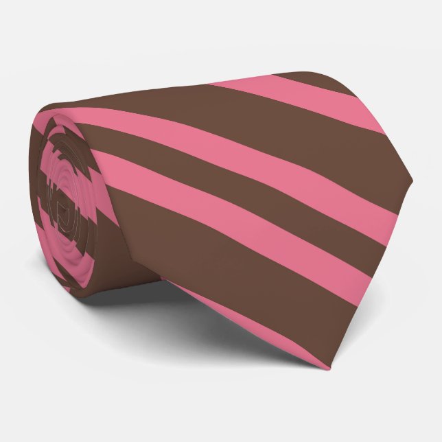 Corbata Rayas Marrones Rosadas Patrón Continuo (Enrollado)