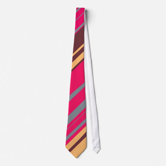 Corbata Rayas modernas de cereza e hígado (Anverso)