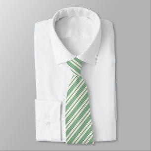 Corbata Rayas modernas de color verde pálido y blanco