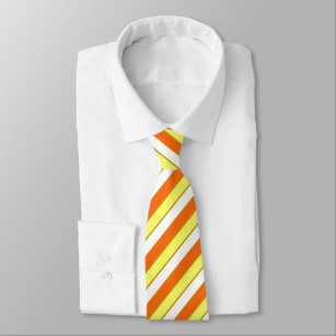 Corbata Rayas naranja, amarillas, blancas y doradas