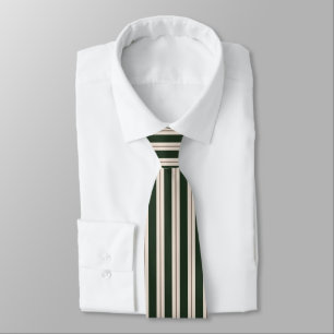 Corbata Rayas Navideñas Profesionales - Verde, Rojo, Beige