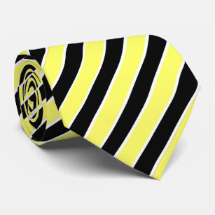 Corbata Rayas negras, amarillas y blancas