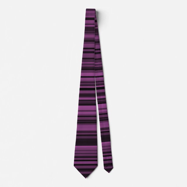 Corbata Rayas Negras Moradas Abstractas (Anverso)