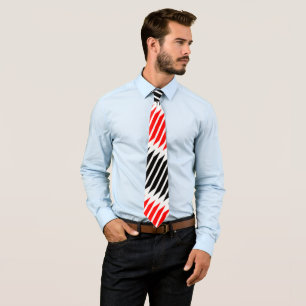 Corbata Rayas Negras Rojas sobre Blanco