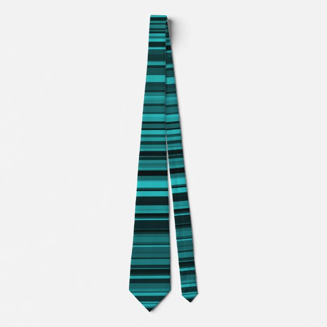 Corbata Rayas Negras Verde Azul (Anverso)