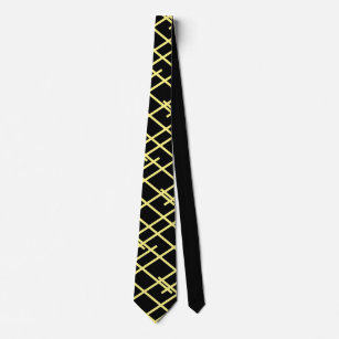 Corbata Rayas negras y amarillas boda de la punta del cuel