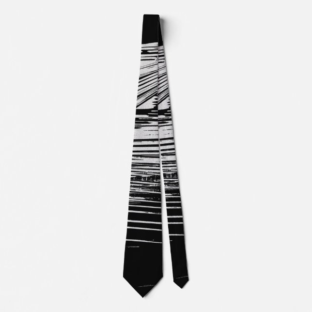 Corbata Rayas Negras y Blancas Geniales (Anverso)