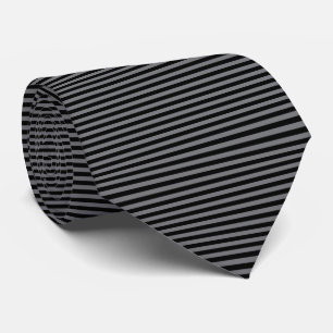 Corbata Rayas negras y grises hipnóticas ultrafinas