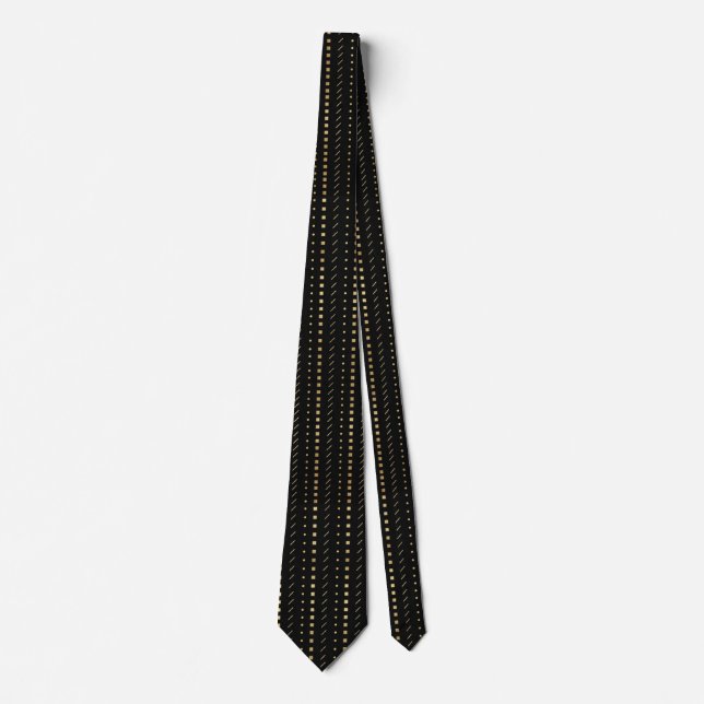 Corbata Rayas punteadas negras y doradas (Anverso)