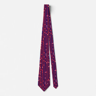 Corbata Rayas, puntos patrón Azul y Rojo