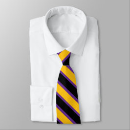 Corbata Rayas púrpura oscuro y amarillo dorado