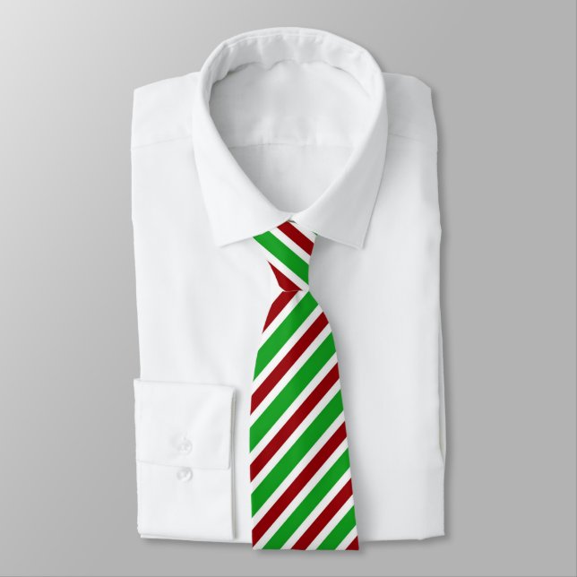 Corbata Rayas Rojas Blancas y Verdes (Atado)