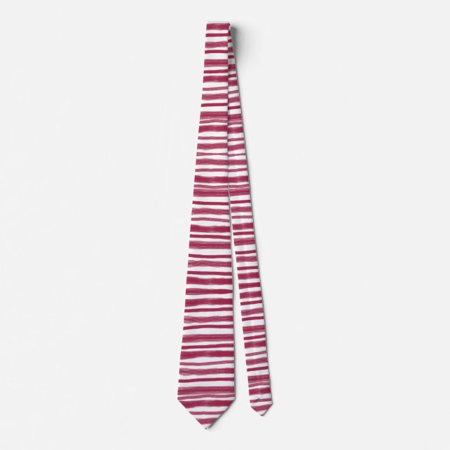 Corbata Rayas Rojas Bordeaux  (Anverso)