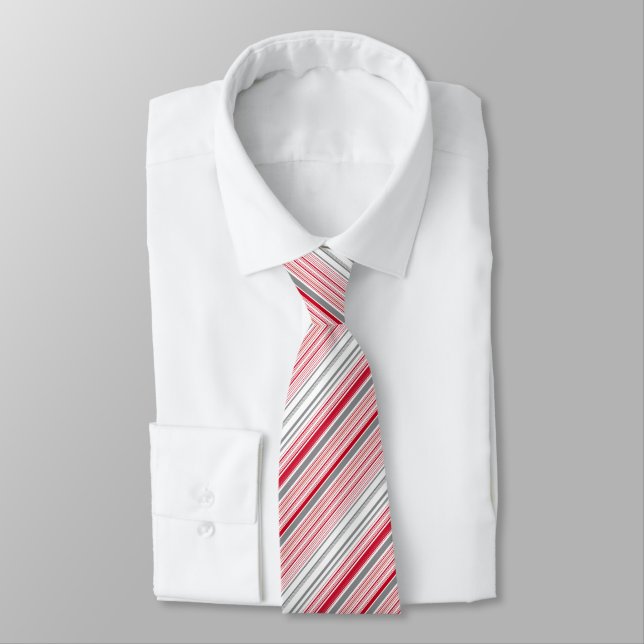 Corbata Rayas rojas grises lindas (Atado)