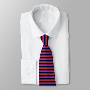 Corbata Rayas rojas, negras y azules