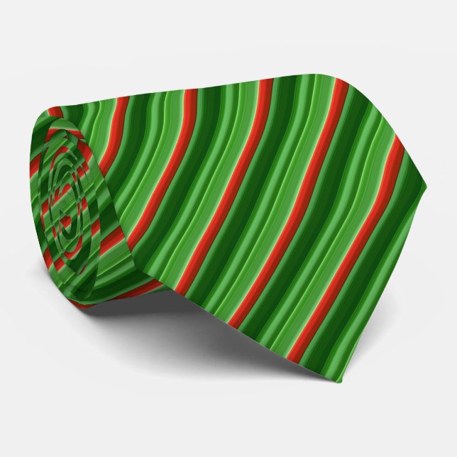 Corbata Rayas rojas y verdes (Enrollado)
