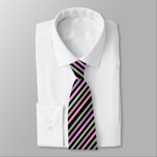 Corbata Rayas, rosa, verde