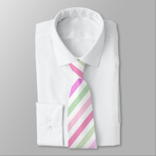 Corbata Rayas, rosa, verde