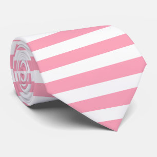 Corbata Rayas rosadas y blancas con ancla náutica Nata de