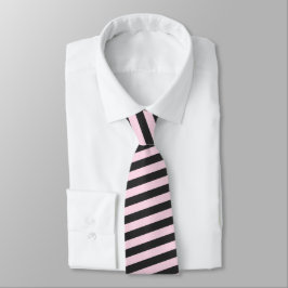 Corbata Rayas rosadas y negras Groom Groomsmen Nombre Fun