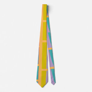 Corbata Rayas texturizadas abstractas retro naranja y amar