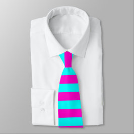 Corbata Rayas Turquesas De Color Rosa Y Azul Ciano Calient