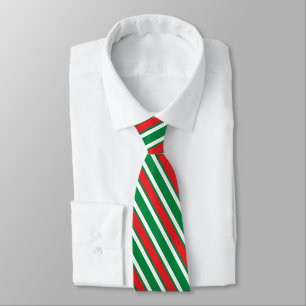 Corbata Rayas verdes blancas y rojas de Navidad