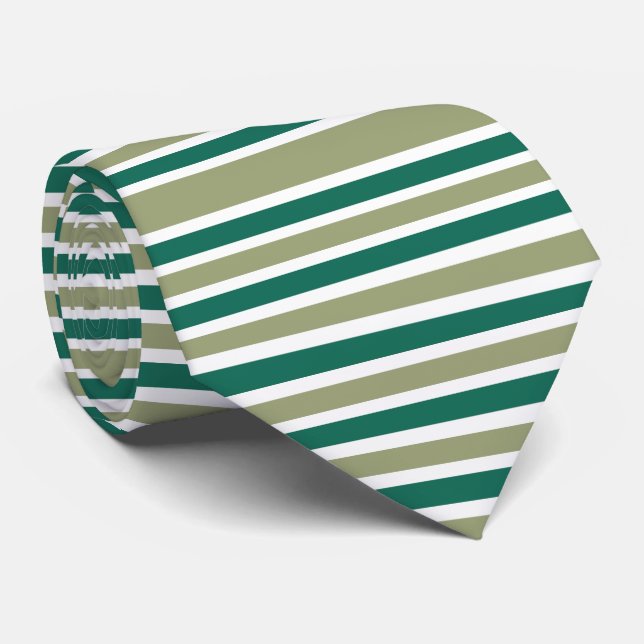 Corbata Rayas Verdes Grises (Enrollado)