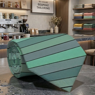 Corbata Rayas Verdes Y Gris De Invierno Sobre Papel Acuáti