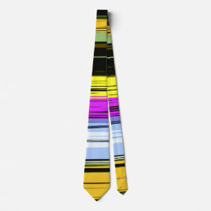 Corbata Rayas Verticales Amarillo Verde Azul Púrpura Negro