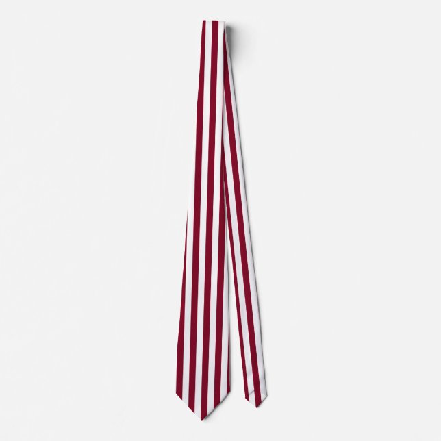 Corbata Rayas verticales burdeos y blancas (Anverso)
