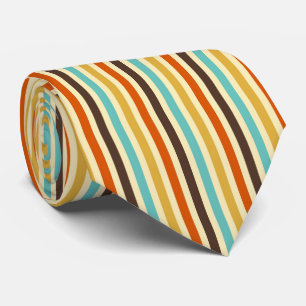 Corbata Rayas Verticales Colores Retro Azul Amarillo Rojo