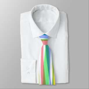 Corbata Rayas verticales de arcoiris Tejido de cuello colo