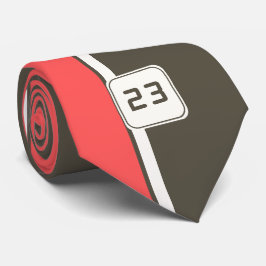 Corbata Rayas verticales de Carreras roja retro marrón