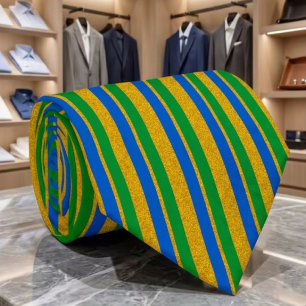 Corbata Rayas verticales retro glam azul verde lámina de o