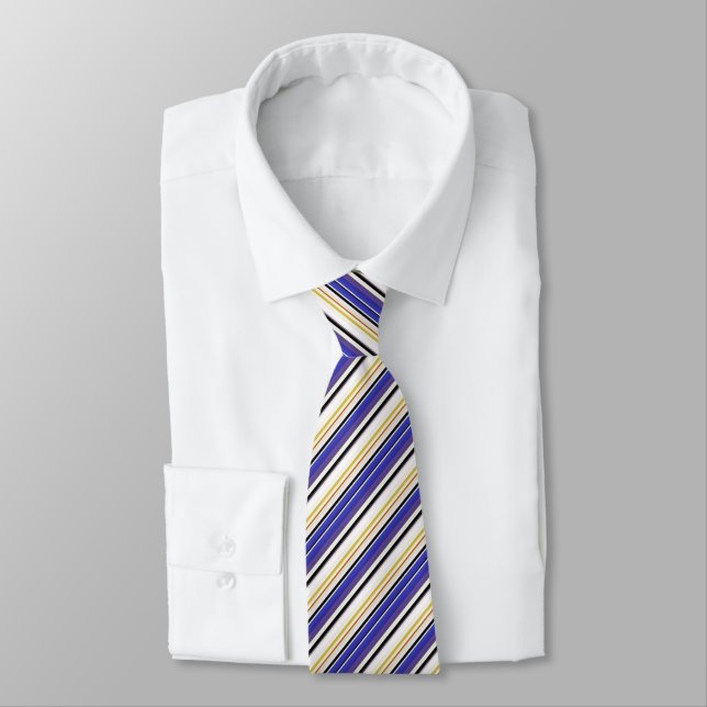 Corbata Rayas violetas blancas lindas (Atado)