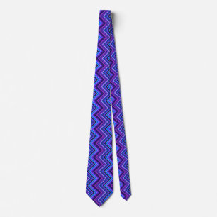 Corbata Rayas zigzag azules y violetas
