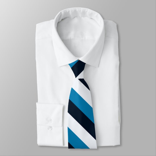 Corbata Rayo blanco negro azul casual (Atado)